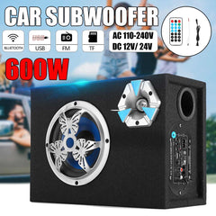 6 inch 600W Bluetooth Car Subwoofer Speaker Bass Auto Stereo Amplifier Home Audio USB/ TF Cards/ FM Radio Remote Control